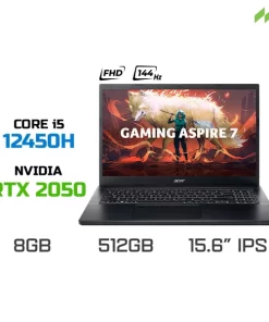 Laptop Gaming Acer Aspire 7 A715-76G-59MW (i5-12450H, RTX 2050 4GB, RAM 8GB DDR4, SSD 512GB, 15.6 Inch IPS FHD 144Hz, Win 11)